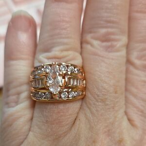 Marquis Cut Cubic Zirconia Wedding Ring